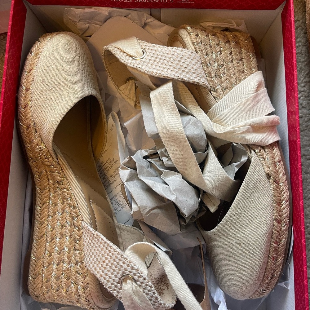 Kelly & Katie Beige Espadrille Wedges